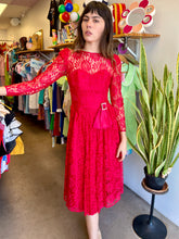 80s Lydia Red Lace Dress