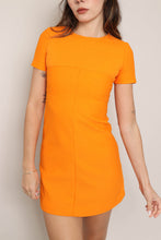 70s Orange Mod Mini Dress