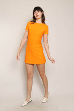 70s Orange Mod Mini Dress