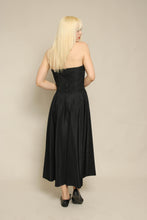 50s Black Strapless Taffeta Party Dress
