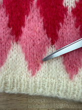 ❤️ 60s Pink Argyle Mohair Sweater