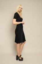 90s Versace Black Ruched Cocktail Dress