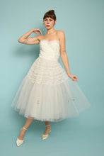 50s Tea Length Tulle Wedding Gown