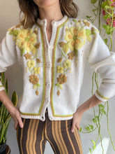 50s Crochet Floral Cardigan