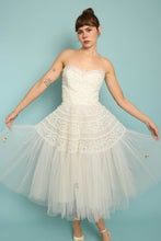 50s Tea Length Tulle Wedding Gown