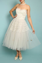 50s Tea Length Tulle Wedding Gown