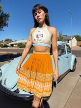 50s Bird Print Cotton Skirt