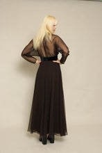 70s Luis Estévez Brown Chiffon Cocktail Dress