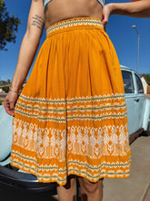 50s Bird Print Cotton Skirt