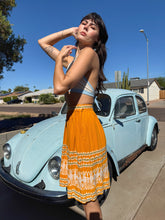 50s Bird Print Cotton Skirt