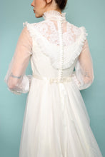 80s Victorian Wedding Gown With Train