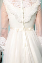 80s Victorian Wedding Gown With Train