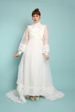 80s Victorian Wedding Gown With Train