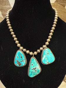 70s Turquoise Sterling Silver Necklace