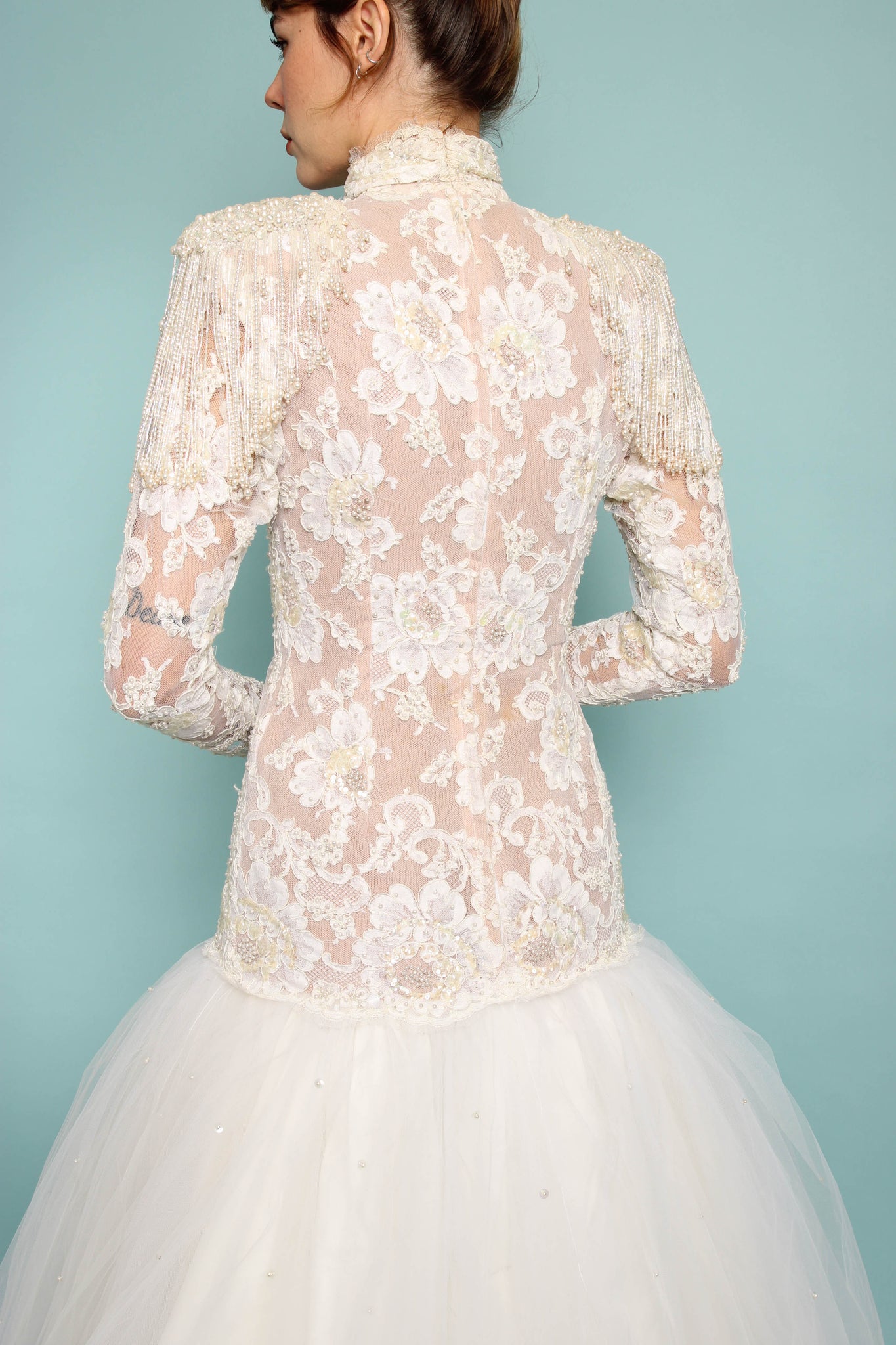 80s Drop Waist Wedding Gown With Train 80s Drop Waist Wedding Gown With Train