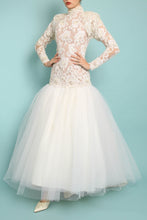 80s Drop Waist Wedding Gown With Train