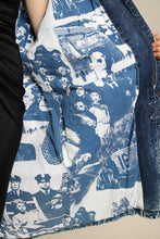 90s Michael Sloan Acid Wash Denim Jacket With Pop Art Lining
