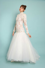80s Drop Waist Wedding Gown With Train