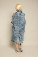 90s Michael Sloan Acid Wash Denim Jacket With Pop Art Lining