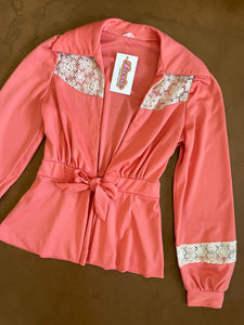 70s Peach Lace Cover Up