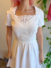 60s White Cotton Dress
