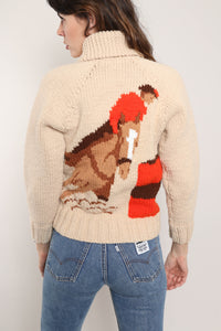 50s Horse Cowichan Sweater