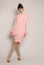 80s Striped Plisse Dress