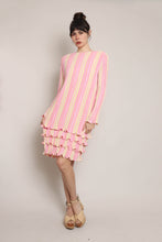 80s Striped Plisse Dress