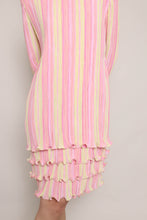 80s Striped Plisse Dress