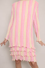 80s Striped Plisse Dress