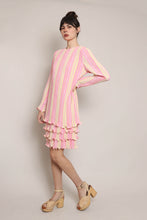 80s Striped Plisse Dress