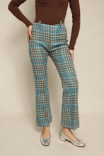 60s Four Corners Blue Plaid Knit Flares
