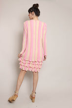 80s Striped Plisse Dress