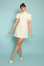 70s Ruffle Bib Babydoll Mini Dress