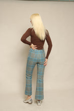 60s Four Corners Blue Plaid Knit Flares