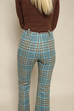 60s Four Corners Blue Plaid Knit Flares