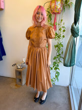 50s Puff Sleeve Taffeta Dress