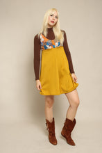 70s Mustard Yellow Mod Mini Dress