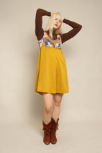 70s Mustard Yellow Mod Mini Dress