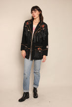 90s Novelty Print Fringe Jacket