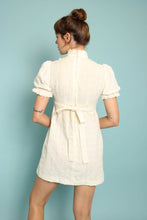 70s Ruffle Bib Babydoll Mini Dress