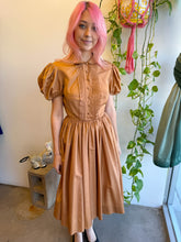 50s Puff Sleeve Taffeta Dress
