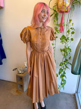 50s Puff Sleeve Taffeta Dress
