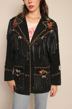 90s Novelty Print Fringe Jacket