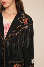 90s Novelty Print Fringe Jacket