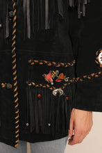 90s Novelty Print Fringe Jacket
