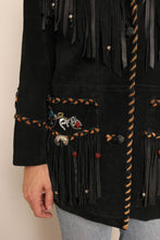 90s Novelty Print Fringe Jacket