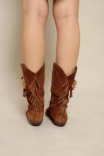 90s Brown Suede Fringe Cowboy Boots