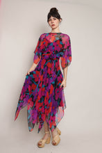 80s Floral Chiffon Dress