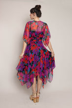 80s Floral Chiffon Dress
